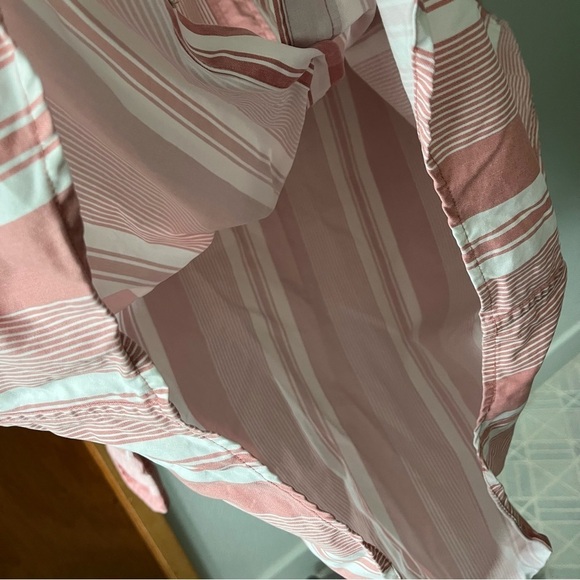 NIKE x SUPREME sz M Long Sleeve Button Down Shirt Red White Striped - Picture 4 of 9